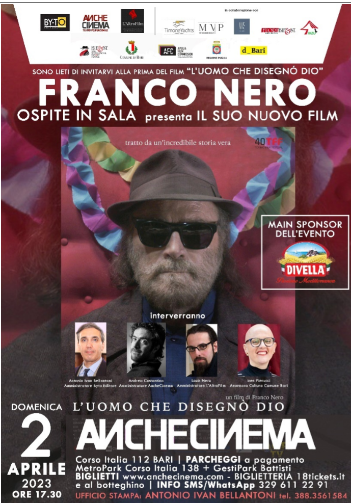 FRANCO NERO PRESENTA LUOMO CHE DISEGNÒ DIO IL 2 APRILE ALL